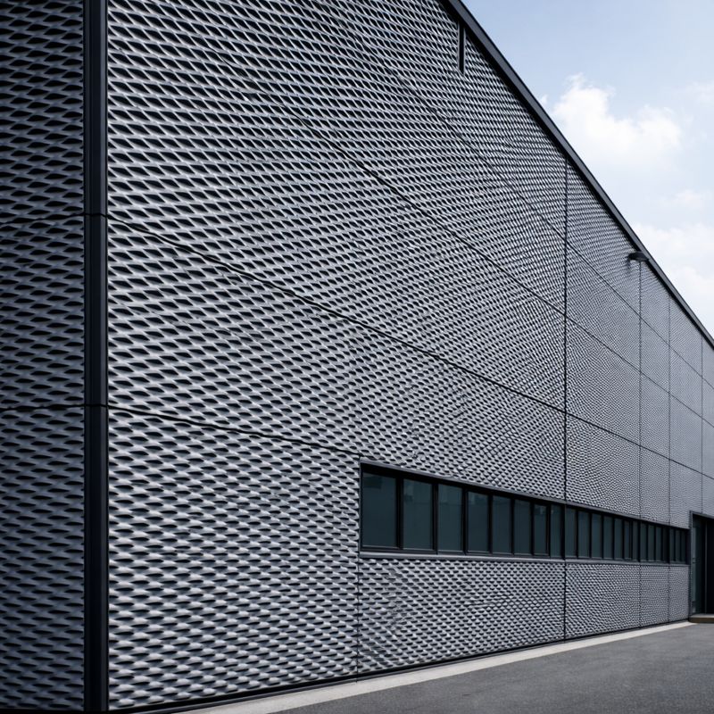 Strekmetaal gevelbekleding winkelpand